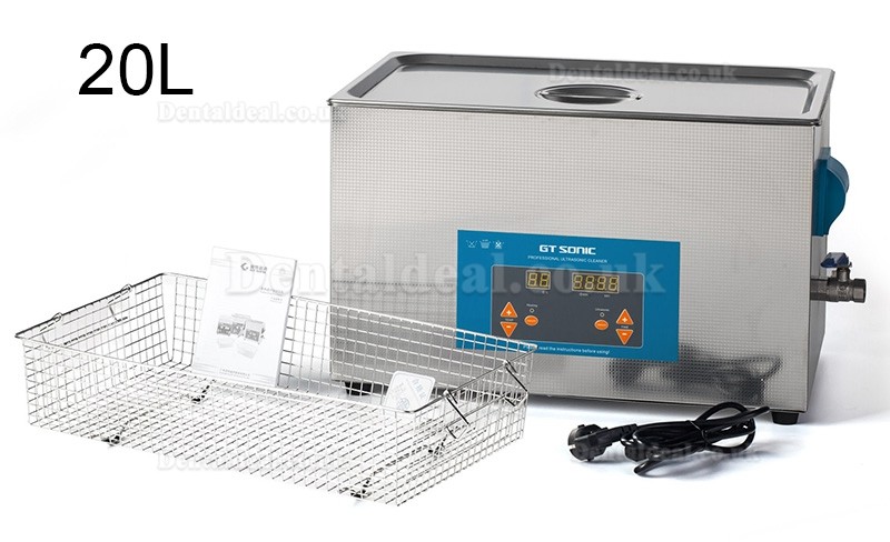 GT SONIC QTD 2-27L Tabletop Digital Ultrasonic Cleaner with Heater & LED display for Dental Lab Industry Jewelry